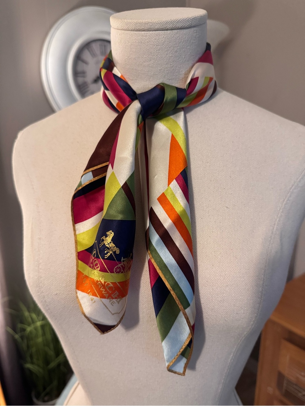 Coach Vintage Y2K Legacy Multicolor Silk Bandana Handbag Scarf 21x21 RARE